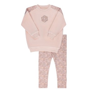 Aurora Classics - Toddler Girls 2-Piece Velour Sweatshirt + Cotton Leggings Lounge Set - Liberty Collection - 1 of 4