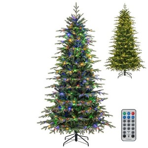Resenkos 7.5-Ft Pre-Lit Artificial Christmas Tree with Warm White LED Lights - Green - 1 of 4