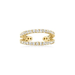 Pure Collection by Ross-Simons 0.20 ct. t.w. Diamond 2-Row Single Ear Cuff in 14kt Yellow Gold - 1 of 4