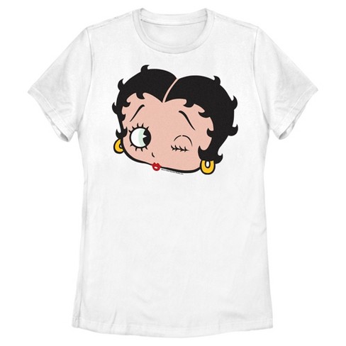 Women s Betty Boop Large Face T Shirt White 2X Large