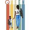 Women's Design By Humans Mother's Day Black Mom Queen Retro Stripes By duron4 Racerback Tank Top - 2 of 2