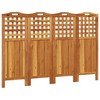 vidaXL Solid Wood Acacia 4-Panel Room Divider, Farmhouse Style, No Assembly Required, 63.8"x0.8"x45.3", Foldable Design, Versatile Use - Brown - 2 of 4