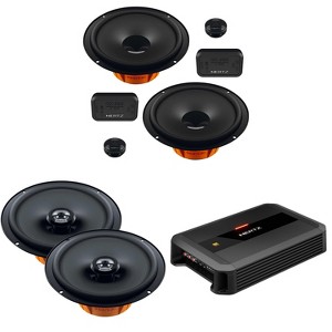 Hertz DP 4.300 AB-Class 4 Channel Amplifier with 1 Pair of DSK-1653 Component Speaker Kit 6.5" 2-Way and 1 Pair DCX-1653 6.5" Two-Way Coaxial Speakers - 1 of 4