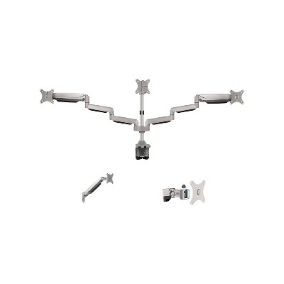 SIIG Triple Monitor Aluminum Gas Spring Desk Mount - Thumbnail 4