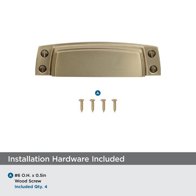 Golden Champagne 3-1/2" Cup Pull with Mounting Hardware