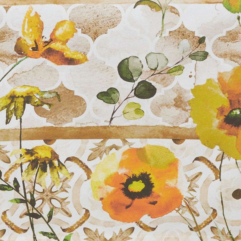 Saro Lifestyle Floral Block Print Runner, Multi, 16" x 72", 3 of 6