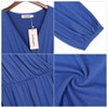 Women's Wrap V Neck Swing Long Sleeve Mini Dress Elastic Waist Fit Flare Dress - 4 of 4