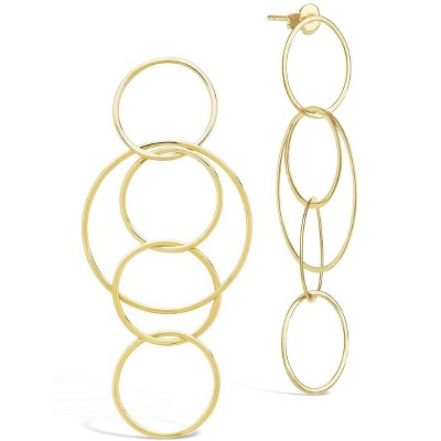 SHINE by Sterling Forever Linked Hoop Drop Earrings