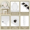 Vintage Vanity Desk with Adjustable Mirror & Stool - 5 Velvet-Lined Drawers, Wood Makeup Dressing Table - 4 of 4