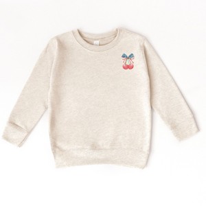 The Juniper Shop Patriotic Cherries Coquette Toddler Sweatshirt - 1 of 3