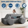 Kids Couch for Building Fort Toy,13pcs DIY Toddler Sofa,Velvet Toddler Futon Sofa Bed for Playroom, Bedroom,Grey - 3 of 4