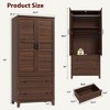Coolmee Armoire Wardrobe Closet with 2 Drawers, 72" Wooden Wardrobe Cabinet with Hanging Rod, Tall Clothing Armoire Cabinet with Doors - 2 of 4