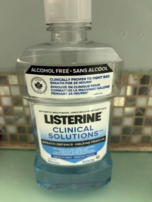 Listerine Clinical Solutions Breath Defense Mouthwash, Smooth Mint, 500