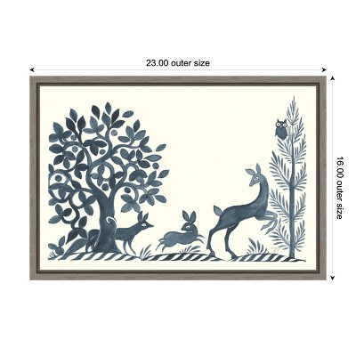 Graywash Forest Life VIII Canvas Print with Floating Frame
