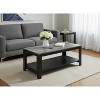 HomeRoots Set of Three 42" Gray And Black Coffee Table With Shelf - 2 of 4