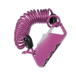 Unique Bargains Motorcycle Bicycle Portable Resettable 3 Digit Cable Combination Helmet Lock - 1 of 4