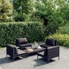 vidaXL Patio Lounge Set Outdoor Sectional Sofa Set Table Poly Rattan Dark Grey - 2 of 4
