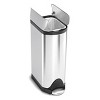 simplehuman 30L Butterfly Lid Kitchen Step Trash Can Stainless Steel: Pedal-Operated, Fingerprint-Resistant, Indoor Use - image 2 of 4