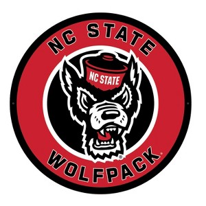 Evergreen Ultra-Thin Edgelight LED Wall Decor, Round, NC State University- 23 x 23 Inches Made In USA - 1 of 4