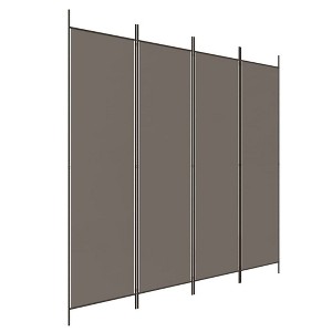 vidaXL 4-Panel Room Divider in Anthracite - 78.7"x86.6" Foldable Privacy Screen - Perfect for Bedroom/Living Room - Fabric Panel Divider - 1 of 4
