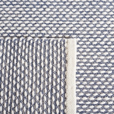Navy Handwoven Wool 8' x 10' Rectangular Area Rug