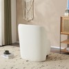 Gulches White Modern Low-Back Armless Accent Chair, Upholstered Polyester Chair with Round Pine Wood Feet & Sinuous Spring Seat, 400 lbs Capacity - 2 of 4