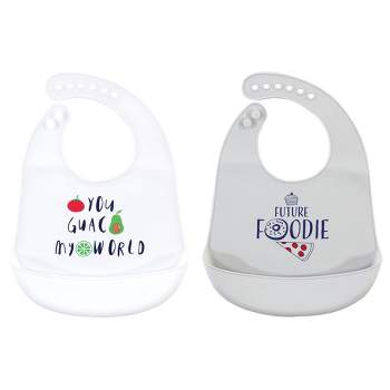 Hudson Baby Infant Silicone Bibs 2pk, You Guac My World, One Size