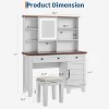 Vanity Desk with Mirror and Adjustable Lights, Makeup Vanity Desk with Drawers, Built-in Power Outlet & USB, Makeup Table for Bedroom - 2 of 4