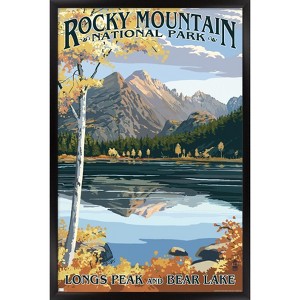 Trends International Lantern Press - Longs Peak & Bear Lake Fall Framed Wall Poster Prints - 1 of 4