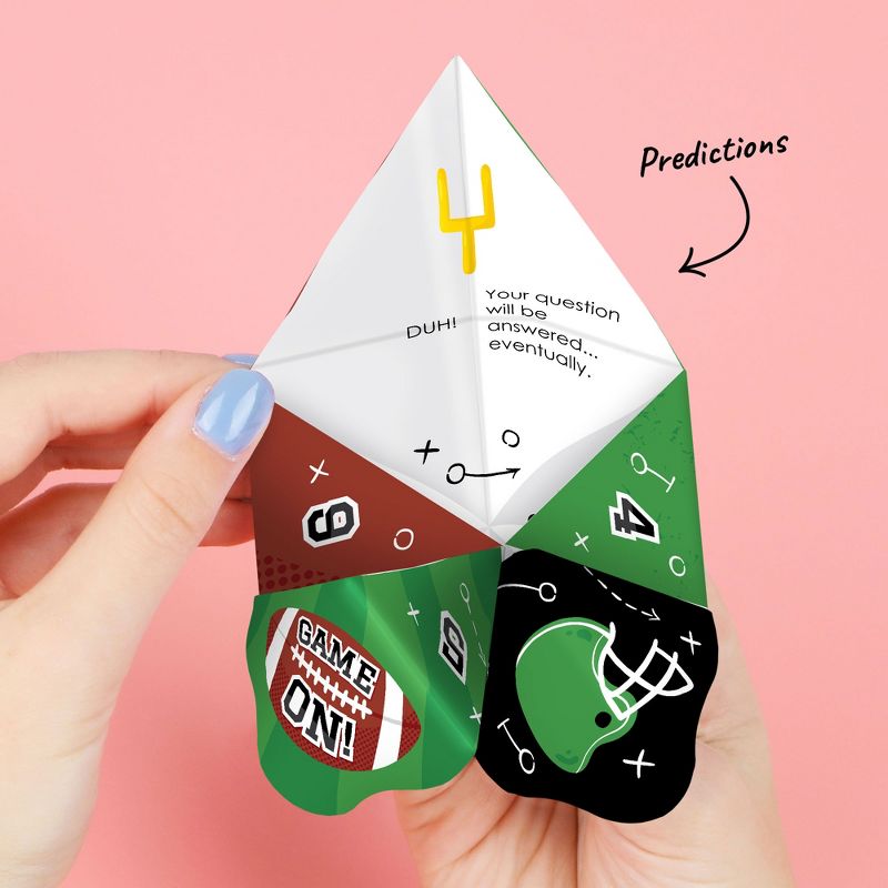 Big Dot of Happiness The Big Game - Football Party Cootie Catcher Game - Prediction Fortune Tellers - Set of 12, 4 of 8