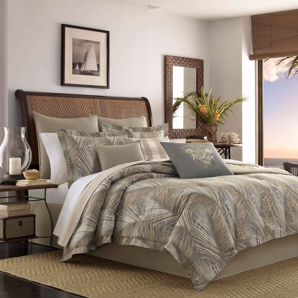 Photos - Duvet Tommy Bahama Queen 4pc Raffia Palms Comforter Set Brown  