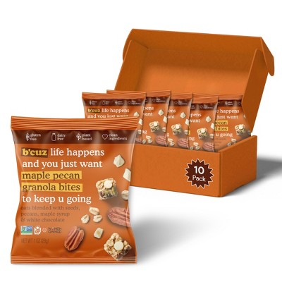 B'cuz Maple Pecan Granola Bites 1oz-bag Gluten Free Healthy Snacks For ...