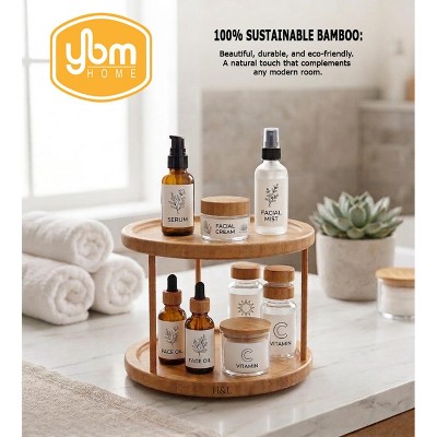 YBM Home Bamboo Wooden Non-Skid Spinner for Kitchen, Pantry, Fridge, Cupboards, or Counter Organizing, Fully Rotating Organizer — фото 6