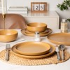 FONTOI 12-Piece Stoneware Dinner Plates, Stackable Bowls Sets for 4, Dinner Plates Bowls Set for Home, Kitchen, Orange, 10"*0.7"*10" - 4 of 4