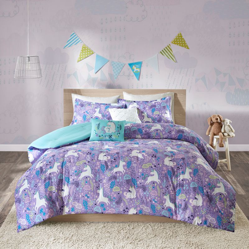 Laila Cotton Reversible Unicorn Print Kids' Comforter Set - Urban Habitat, 2 of 8