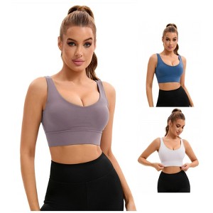 INSPIRE CHIC 3 Pcs Women's U Back V-Neck Padded Workout Crop Top with Built in Bra Sports Bras - 1 of 4