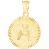 10k Yellow Gold 0.63" Personalized Medallion Alphabet Letter A - Z Initial Charm Pendant with optional Extendable Chain Necklace - 4 of 4
