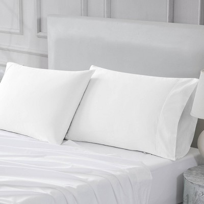 Aireolux Supreme Egyptian Cotton Sateen Standard Pillowcase Set, White