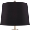 Regency Hill Arden 25" High Twist Modern Table Lamps Set of 2 Silver Brushed Nickel Finish Mercury Glass Black Shade Living Room Bedroom Bedside - 2 of 4