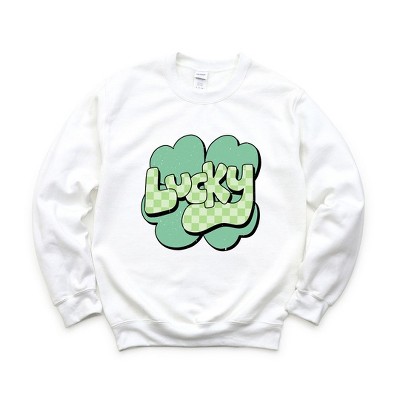 Simply Sage Market Women's Graphic Sweatshirt Lucky With Clover
