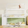 NicBex Twin Loft Bed House Shaped Wooden Bed Frame with Storage Shelf, 3 Drawers, Ladder and Full Length Guardrail, No Box Spring Required, White - 2 of 4