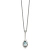 Chisel Stainless Steel Blue Glass Teardrop Pendant on a 17.75" Cable Chain Necklace with a 2" Ext. - 3 of 4