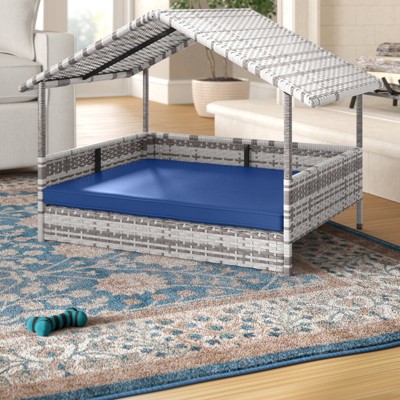 Light Gray Medium Dog House (20¨C50 lbs) ¨C Fabric & Steel Pet Shelter with Soft Cotton Interior, Indoor Use