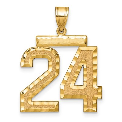 Black Bow Jewelry 14k Yellow Gold, Varsity Collection, Large D/C Pendant Number 24