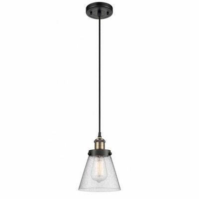 Cone - 1 Light Cord Hung Mini Pendant In Industrial Style-9 Inches Tall and 6 Inches Wide
