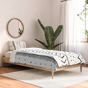 Full/Queen Becky Bailey Moroccan Stripe 100% Cotton Comforter Set Black/Cream - Deny Designs: Geometric Pattern, 200 Thread Count, 3-Piece Set - 1 of 3