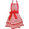Wrapables Classic Vintage Christmas Holiday Apron, Stylish Cooking Apron, Red Stripe - 2 of 4