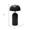 HomeRoots 23" Distressed Black Ceramic Table Lamp With Black Drum Shade - 3 of 4