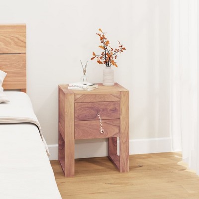 vidaXL Bedside Cabinet 15.7 in.x11.8 in.x19.7 in. Solid Teak Wood