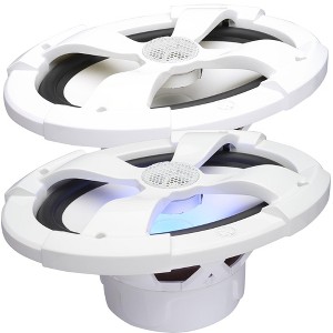 PowerBass XL-69M - 6x9" Marine Coaxial Speakers with RGB LEDs - Pair - 1 of 4